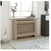 Image de Cache-radiateur en MDF brun - - 112x19x81 cm - Design à lattes