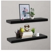 Image de Etagères murales flottantes 2 pcs Noir 80x20x3,8 cm