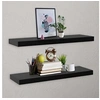 Image de Etagères murales flottantes 2 pcs Noir 100x20x3,8 cm