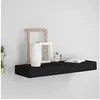 Image de Etagère murale flottante avec tiroir Noir 80x25x8 cm