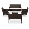 Image de Ensembles canapes. fauteuils et tables de jardin polyethylene 4 personnes 5 pieces 58 x 55 x 81 cm beige