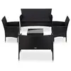 Image de Noir 5 pieces 4 personnes Ensembles canapes. fauteuils et tables de jardin 58 x 55 x 81 resine tressee
