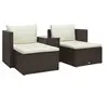 Image de Salon de jardin 5 pcs avec coussins Résine tressée Marron