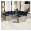 Image de Salon de jardin - 1 canapé d'angle 5 pièces + 1 table basse - Aluminium Anthracite