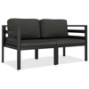Image de Salon de jardin aluminium gris 2 pieces 70.0 x 70 x 64 2 personnes