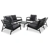 Image de Salon de jardin urbain 5 pièces avec coussins - Gris Fonc - 90 x 75 x 25 cm