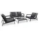 Image de Salon de jardin 4 pcs avec coussins Aluminium Gris foncé