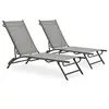 Image de Chaises longues 2 pcs Textilène et acier