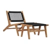 Image de Chaise longue marron L. 60 cm en teck H. 65 cm non pliable