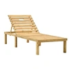 Image de Chaise longue L. 70 cm en bois H. 31.5 cm marron non empilable non pliable
