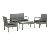 Image de Ensembles canapés, fauteuils et tables de jardin resine tressee gris 4 pieces 75.0 x 40 x 72 3 personnes
