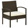 Image de Chaise de jardin avec coussin Résine tressée Marron