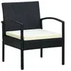 Image de Chaise H. 72 cm non pliable en resine tressee exterieur noir