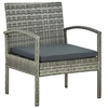 Image de Lot de 2 chaise exterieur non pliable en resine tressee H. 72 cm gris