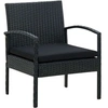 Image de Chaise H. 72 cm non pliable exterieur en resine tressee noir