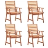 Image de Lot de 4 chaise exterieur non pliable H. 92 cm en acacia marron