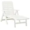 Image de Chaise longue H. 96 cm blanc en acacia L. 189 cm non empilable pliable