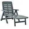 Image de Chaise longue en resine H. 96 cm vert L. 189 cm non empilable pliable