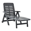 Image de Chaise longue en resine H. 96 cm L. 189 cm gris non empilable pliable