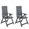 Image de Lot de 2 chaise H. 106 cm pliable exterieur en plastique gris