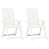 Image de Lot de 2 chaise exterieur pliable H. 109 cm en plastique blanc