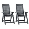 Image de Lot de 2 chaise H. 109 cm pliable exterieur en plastique gris