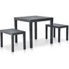 Image de Table de jardin avec 2 bancs Plastique Anthracite