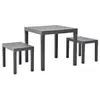 Image de Table de jardin avec 2 bancs Plastique Marron