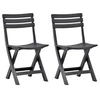 Image de Chaises de jardin pliables lot de 2 Plastique Anthracite