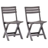 Image de Lot de 2 chaise exterieur pliable en plastique H. 78 cm beige