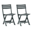 Image de Chaises de jardin pliables lot de 2 Plastique Vert