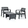 Image de Salon de jardin resine tressee gris 3 pieces 77.0 x 54 x 40 2 personnes