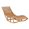 Image de Chaise longue marron L. 60 cm en teck H. 73 cm non pliable