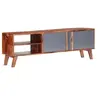Image de Meuble TV gris 140x30x45 cm bois solide