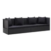 Image de Lit de jardin avec coussin et oreiller Résine tressée Noir
