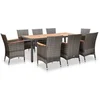 Image de 9-delige Tuinset met kussens poly rattan grijs46083