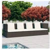 Image de Lit de jardin avec coussin et oreillers Résine tressée Marron