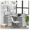 Image de Bureau d angle Gris béton 145x100x76 cm Bois d ingénierie