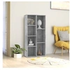 Image de Bibliothèque Gris béton 50x25x106 cm Bois d'ingénierie