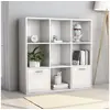 Image de Bibliothèque Blanc brillant 98x30x98 cm Bois d'ingénierie