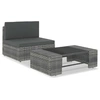 Image de Salon de jardin modulable resine tressee gris 2 pieces 90.0 x 50 x 26 1 personnes
