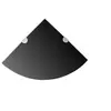 Image de Etagères d angle 2 pcs et supports chromés Verre Noir 35x35 cm