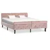 Image de Cadre de lit sans matelas Rose Velours 140x200 cm