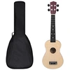 Image de Jeu de Ukulélé Soprano avec Sac pour Enfants Instrument d'Apprentissage Musique Débutants Amateurs Médiator Echelle Musicale Bois Clair 23