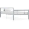 Image de Bedframe metaal grijs en wit 100x200 cm284557