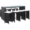 Image de Ensemble de bar d extérieur 9 pcs Résine tressée Noir