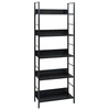 Image de Bibliothèque à 5 niveaux noir 60x27,6x158,5cm bois d ingénierie