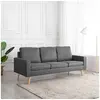 Image de Canape droit en.casa 3 places en tissu gris 184 x 184 x 82.5 cm