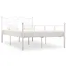 Image de Cadre de lit sans matelas blanc métal 120x200 cm