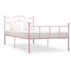 Image de Cadre de lit sans matelas rose métal 90x200 cm